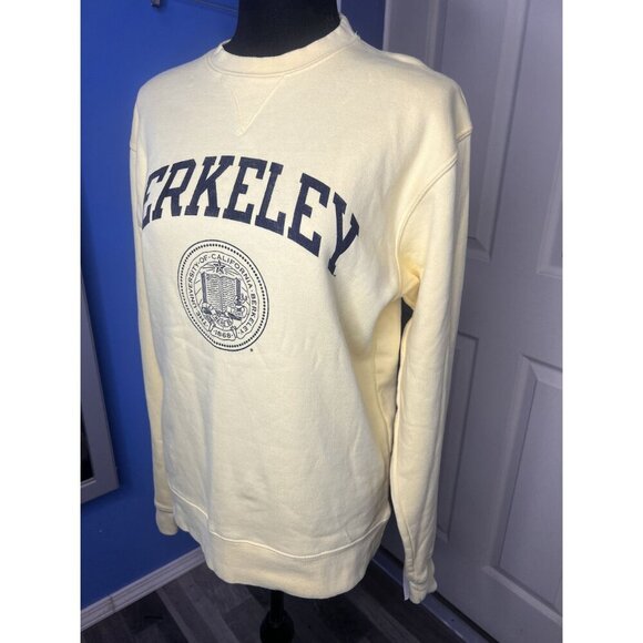 Big Cotton Gear Berkeley University Crewneck Sweatshirt Women S Cream Ivy Prep - Picture 2 of 9